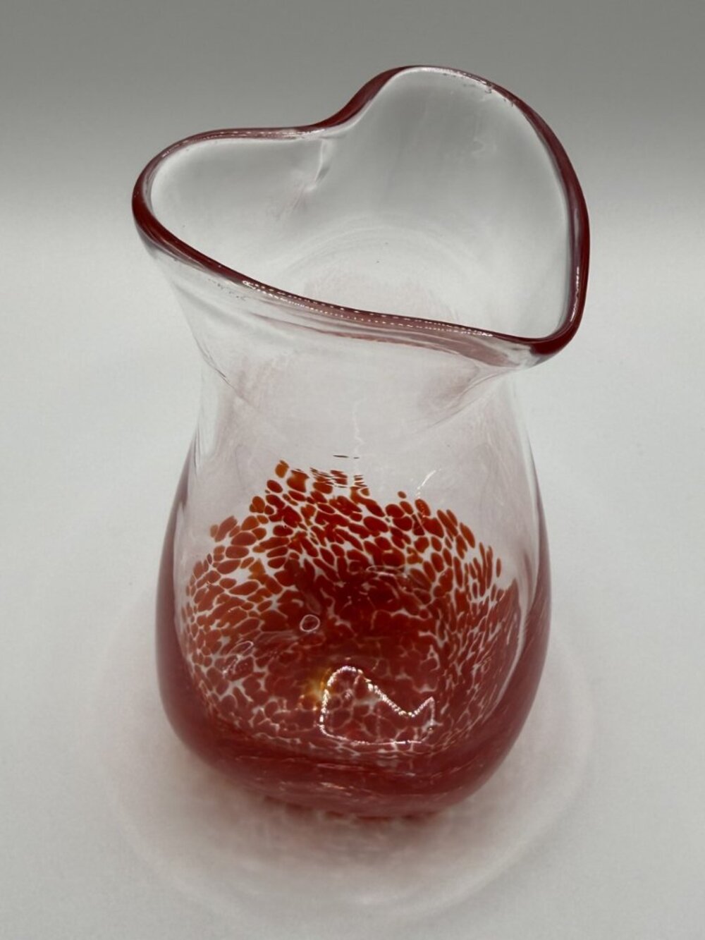 Hand Blown Heart Glass Bud Vase